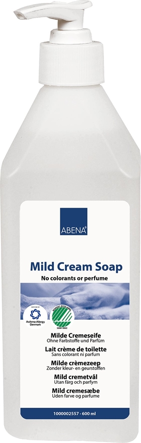 Abena mild cremehåndsæbe, 600 ml, med pumpe